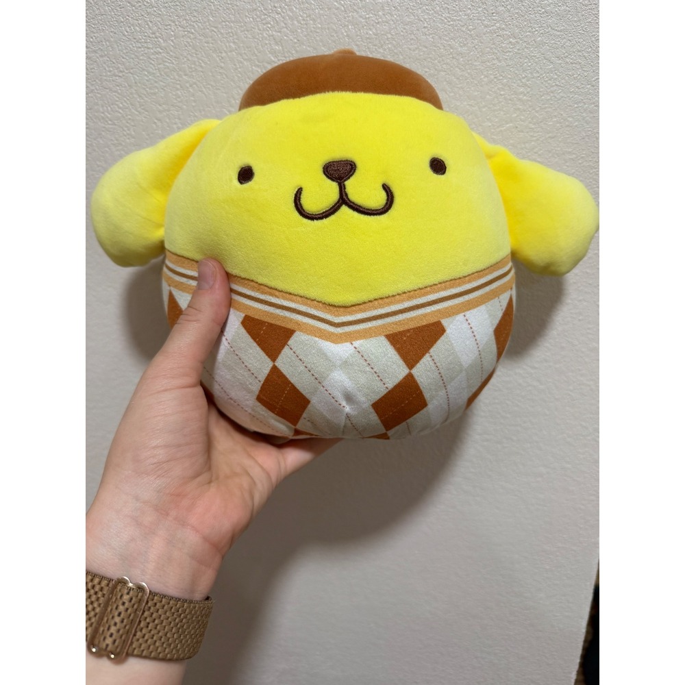 Pompompurin Squishmallow 8" • Sanrio x Squishmallows • Argyle Sweater‎ Brown